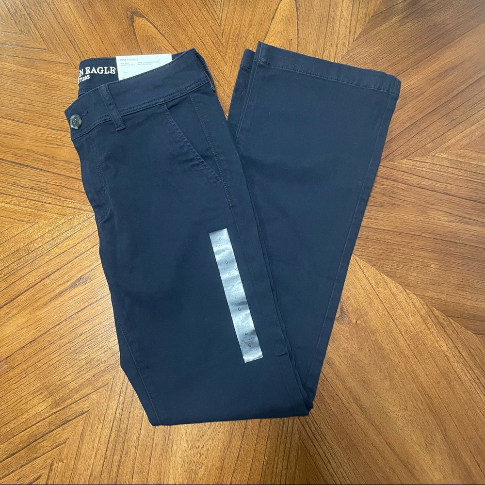 American Eagle Navy Regular Mid Rise Super Stretch X Kick Boot Pant Size 6